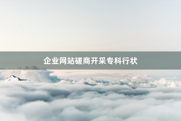 企业网站磋商开采专科行状